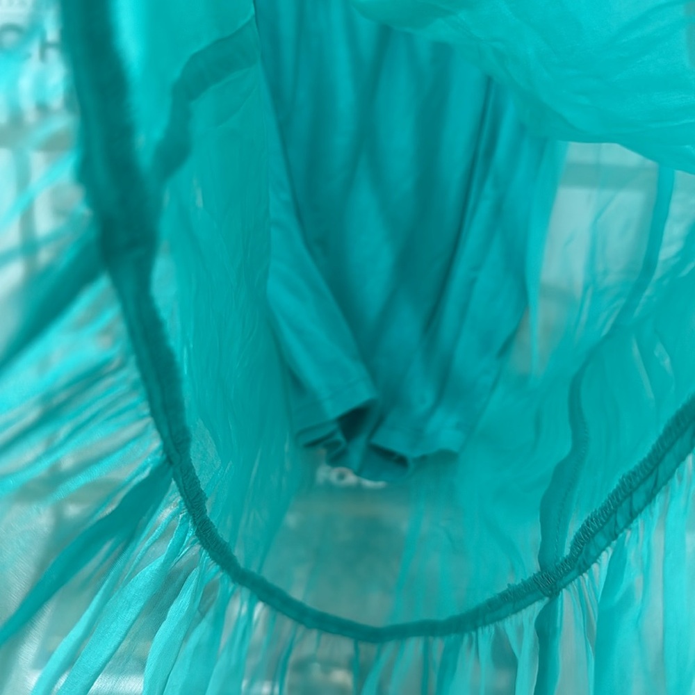 Guess Silk Teal Chiffon Maxi Dress - Picture 5 of 7